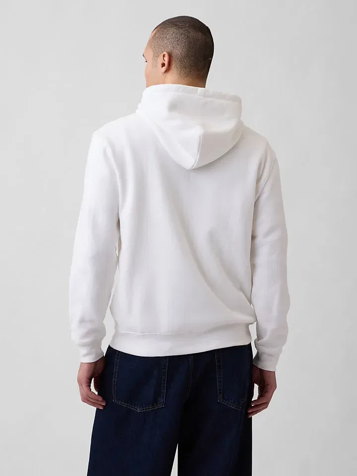 Женская свободная оверсайз толстовка с капюшоном GAP, White — фото 2