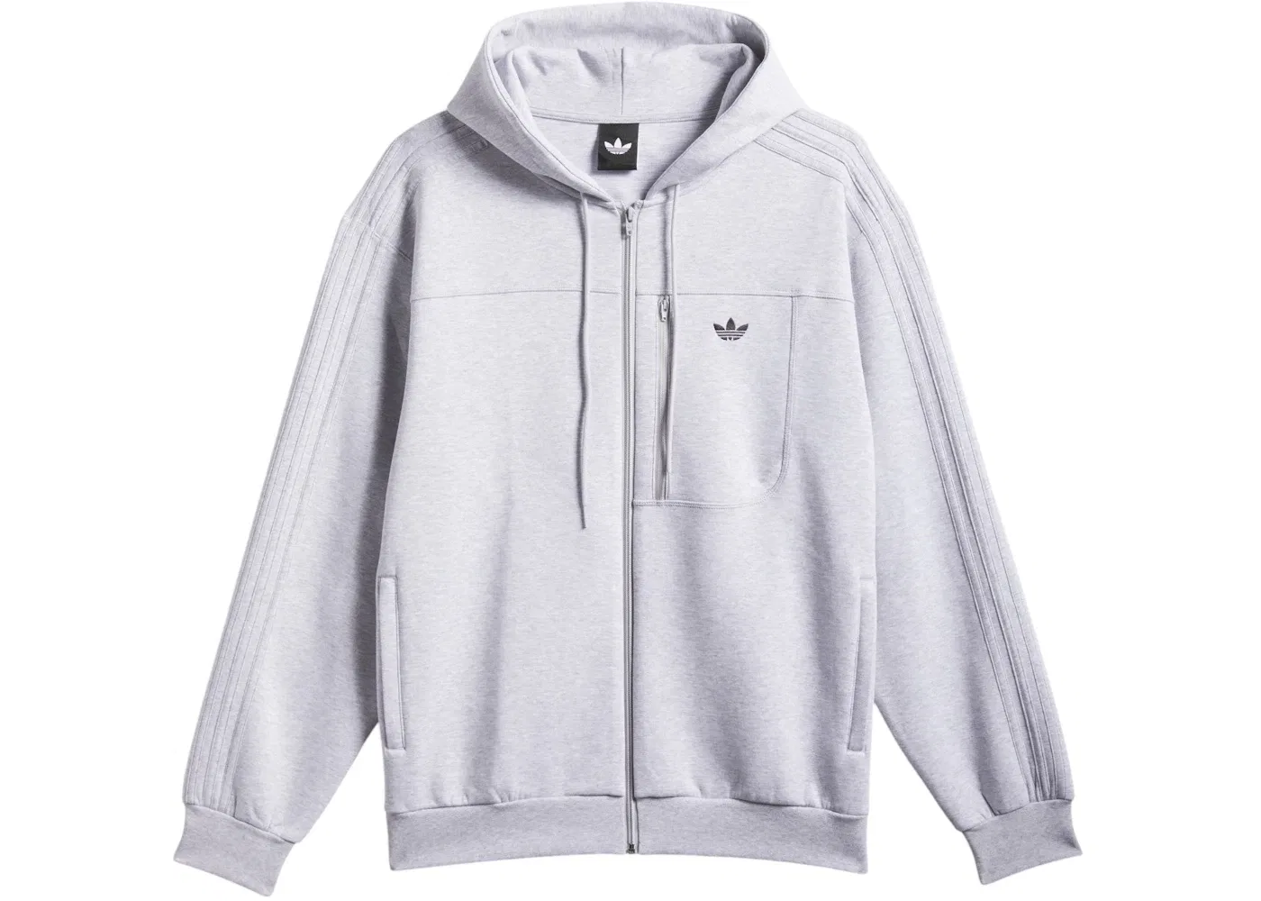 Мужской технический флисовый пуховик Adidas, цвет Light Grey Heather Black