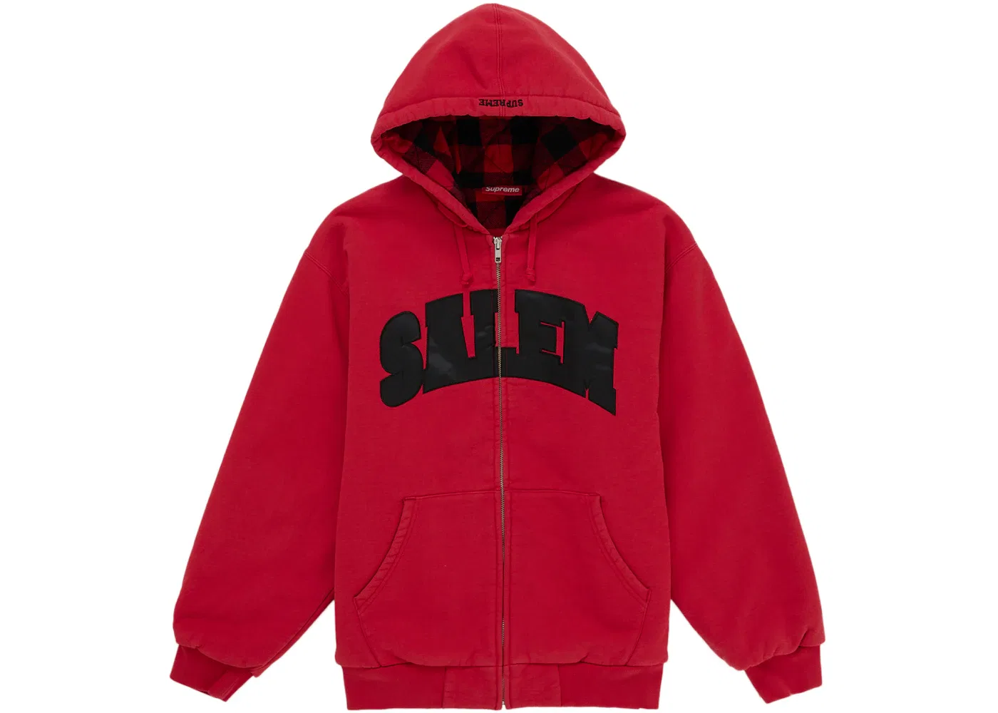 Мужская худи с принтом Supreme SALEM Zip Up Hooded Sweatshirt, Red