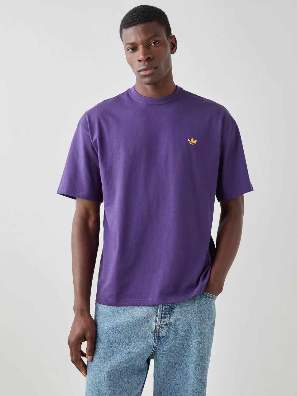 Футболка свободная Trefoil Essentials, adidas Originals, фиолетовый