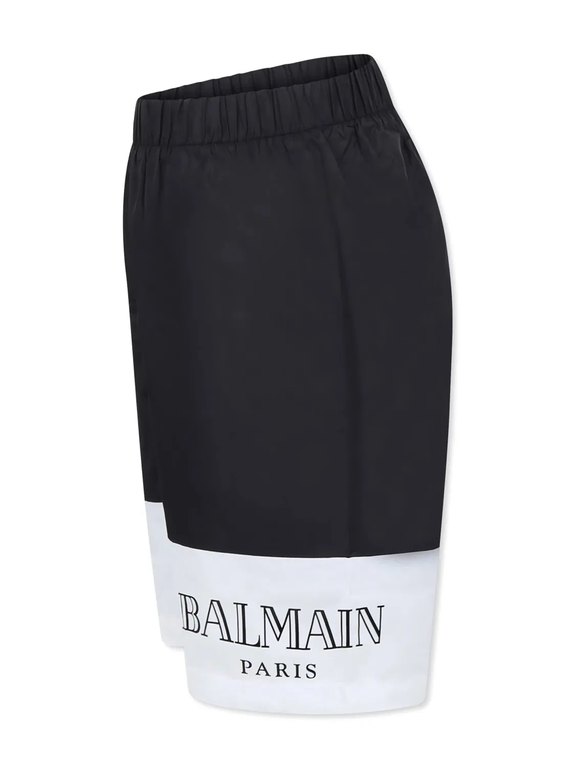Плавки с принтом Kids Logo Print Swim Shorts Balmain, Black/White — фото 3