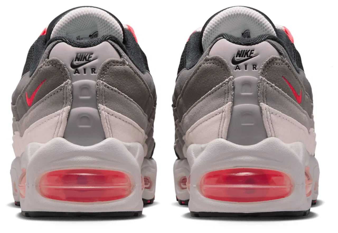 Детские кроссовки для мальчиков с амортизацией Air Max 95 Nike, Anthracite Solar Red — фото 3