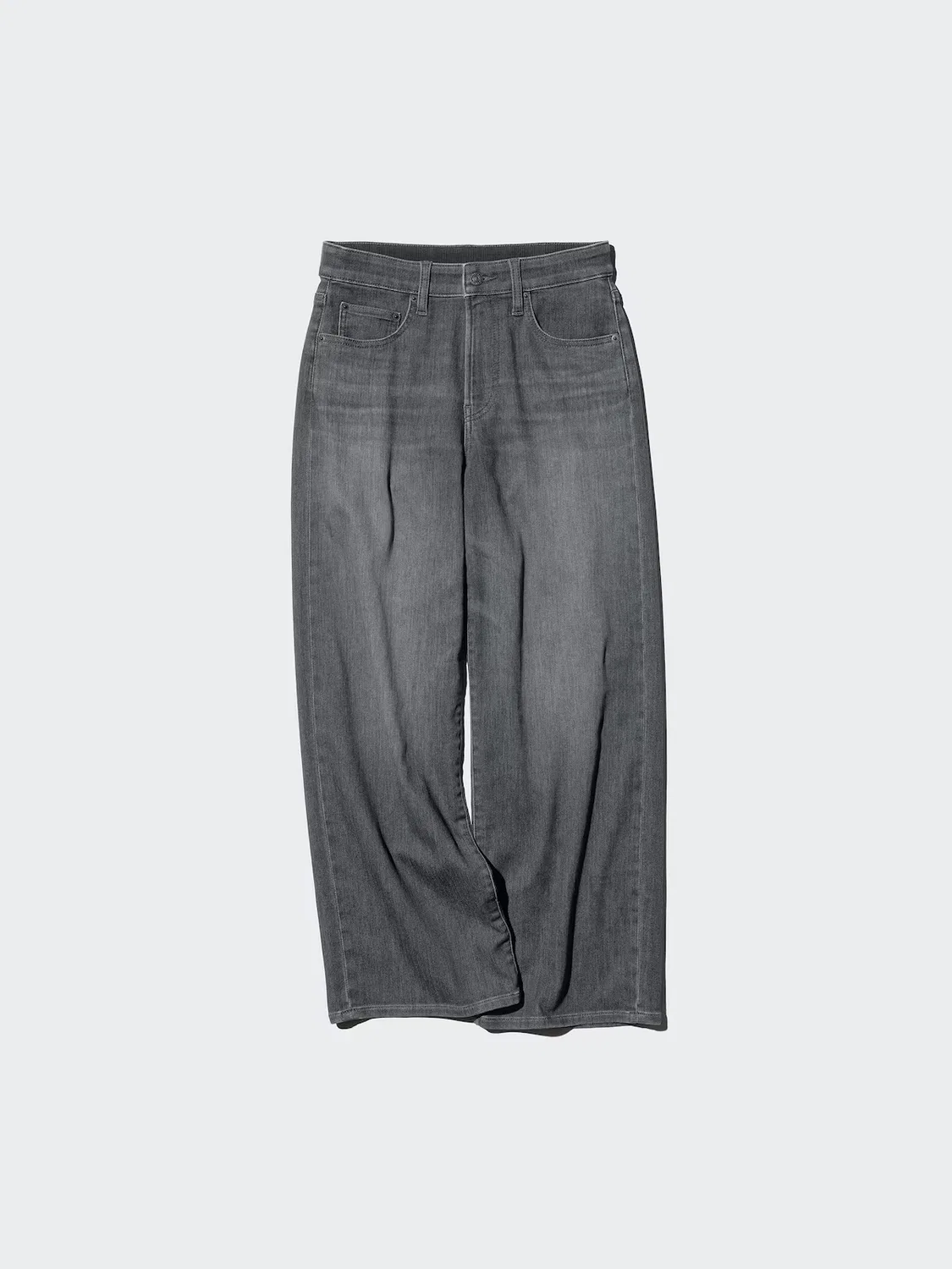 Джинсы Uniqlo, свободные прямые, серый