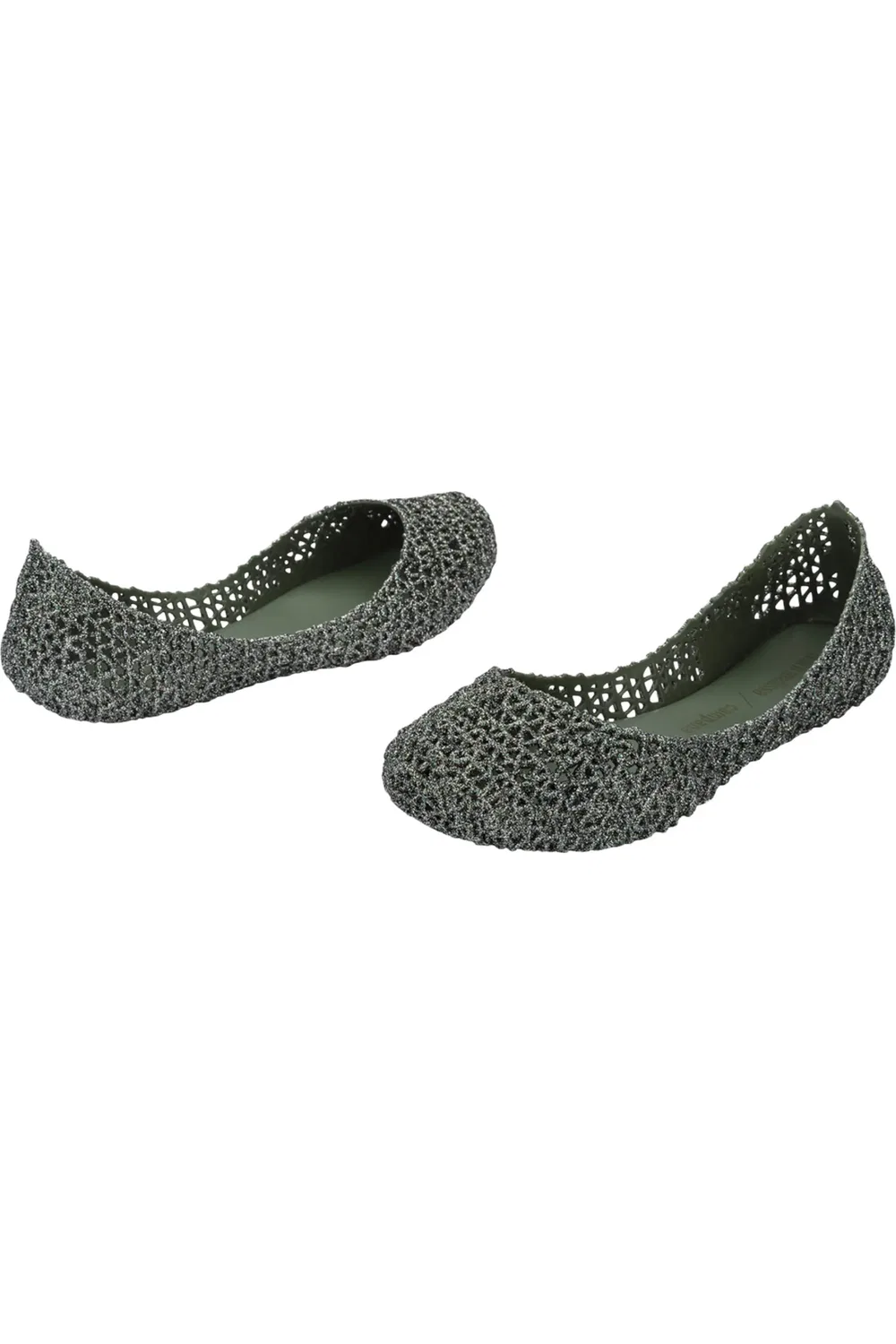 Детские туфли лодочки с блестками Campana Zigzag Mini Melissa, Glitter Green — фото 4