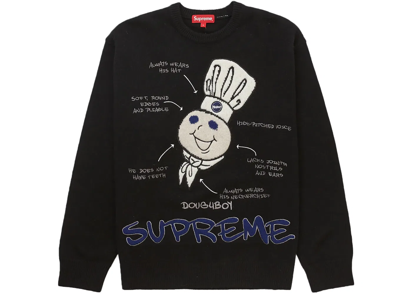 Мужской свитер с принтом Supreme Doughboy, Black