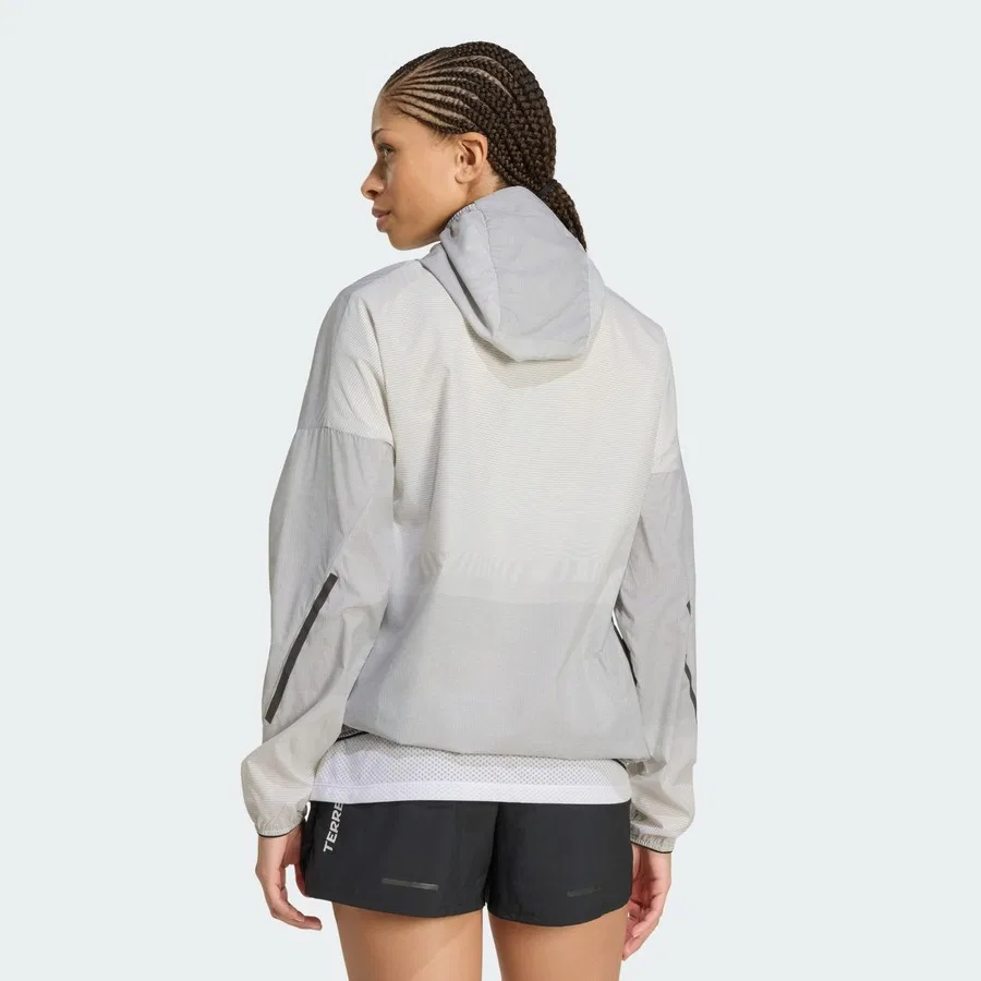 Женская куртка с капюшоном Terrex Xperior CLIMA365 Light Windweave adidas, Черно-белый — фото 2
