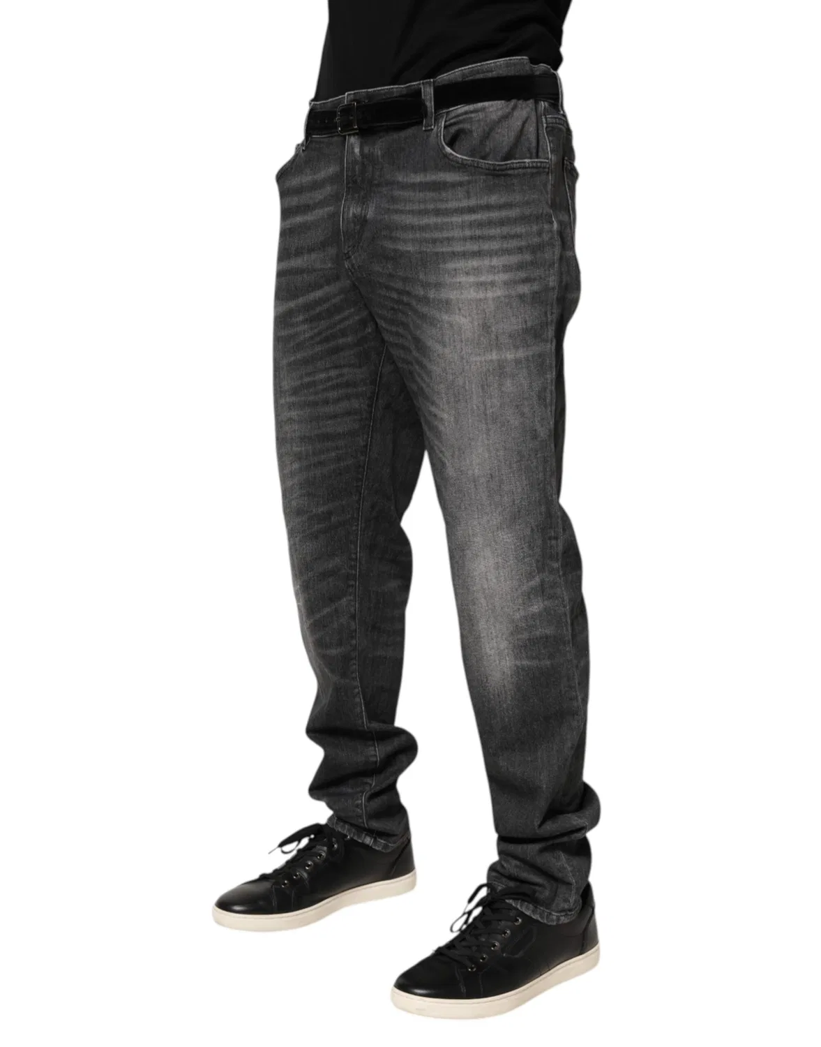 Мужские джинсы с эффектом потертости Denim Jeans Dolce & Gabbana, Black-Gray Wash — фото 3