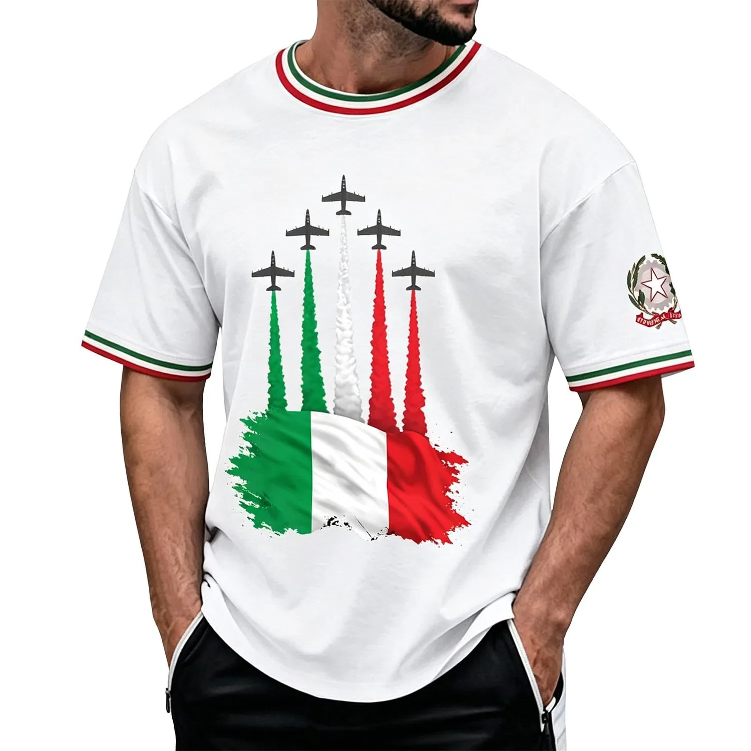 Мужская футболка с принтом Italian Liberation Day Commemorative, A-bianco
