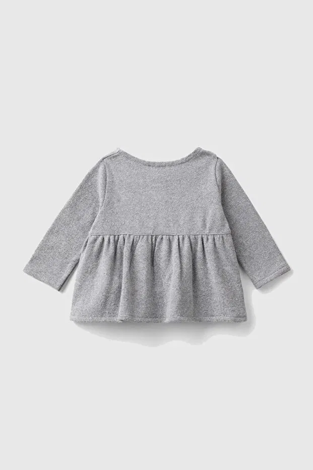 Детское платье для девочек хлопковое United Colors Of Benetton, Gray — фото 2