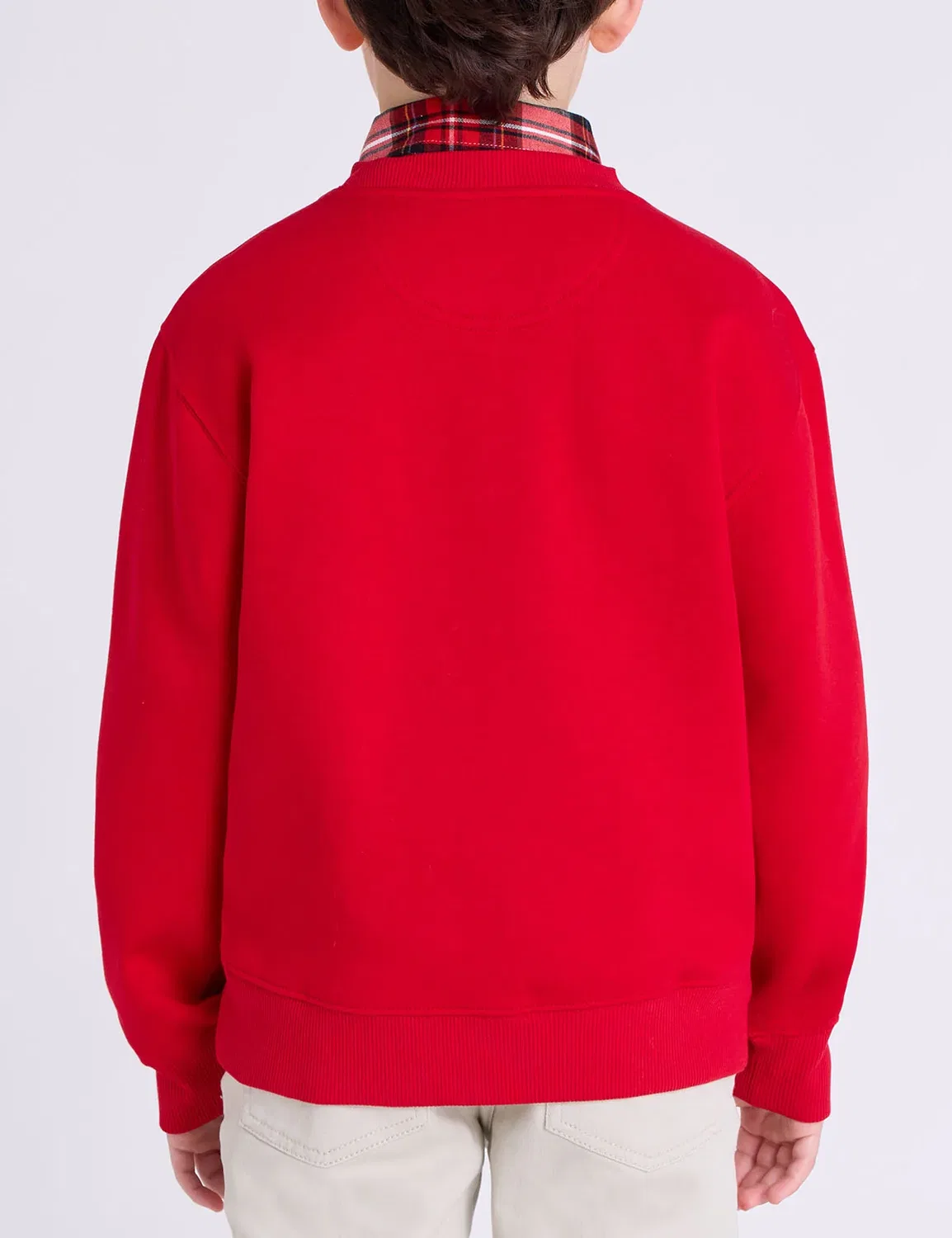 Детский флисовый пуловер с аппликацией в виде логотипа U.S. Polo Assn, Engine Red — фото 4