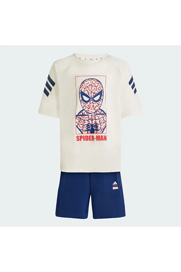 Детский спортивный комплект для девочек с коротким рукавом Adidas, White — фото 4