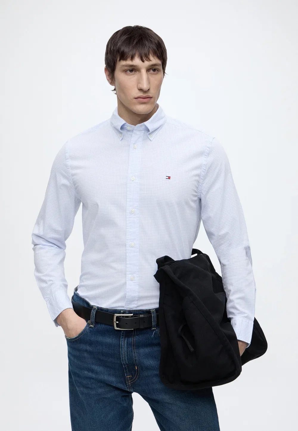 Рубашка из поплина в клетку Flex RF - рубашка Tommy Hilfiger, Sweet Blue / Check — фото 4