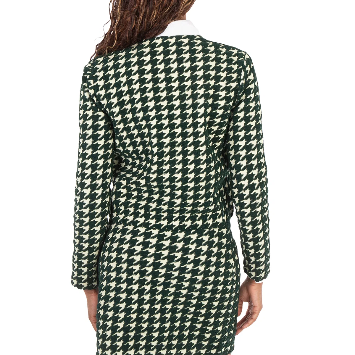 Кардиган хлопковый с принтом Houndstooth Cotton-Blend Cardigan Burberry, Ivy Ip Pattern — фото 4