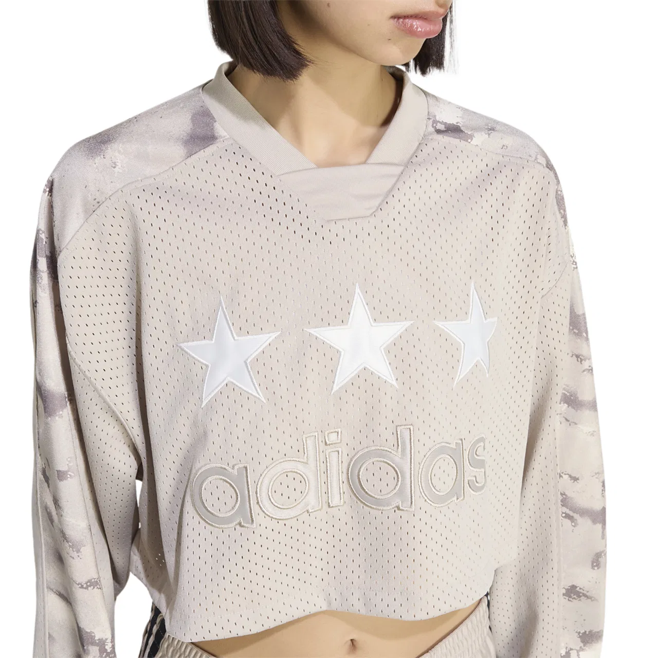Женская футболка дышащая укороченная Cropped FEM HOC Jersey Adidas, Wonder Beige/Beige — фото 2