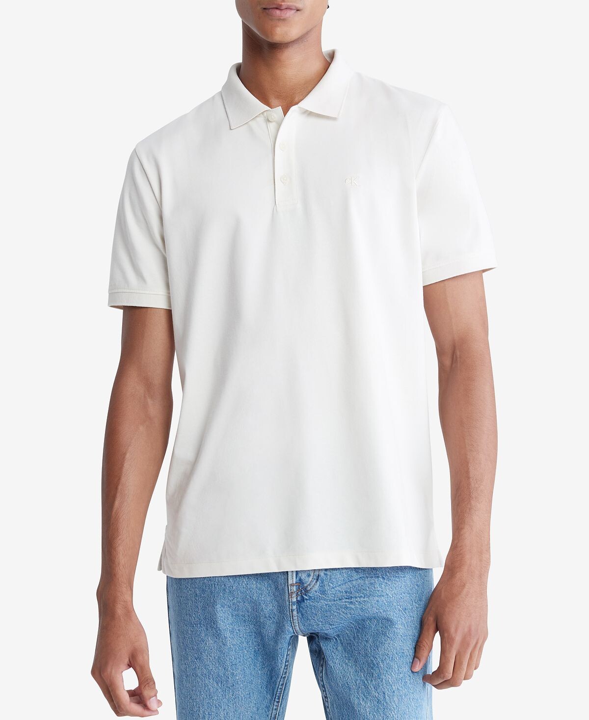 

Мужская рубашка поло из гладкого хлопка с монограммой и логотипом стандартного кроя Calvin Klein, мульти