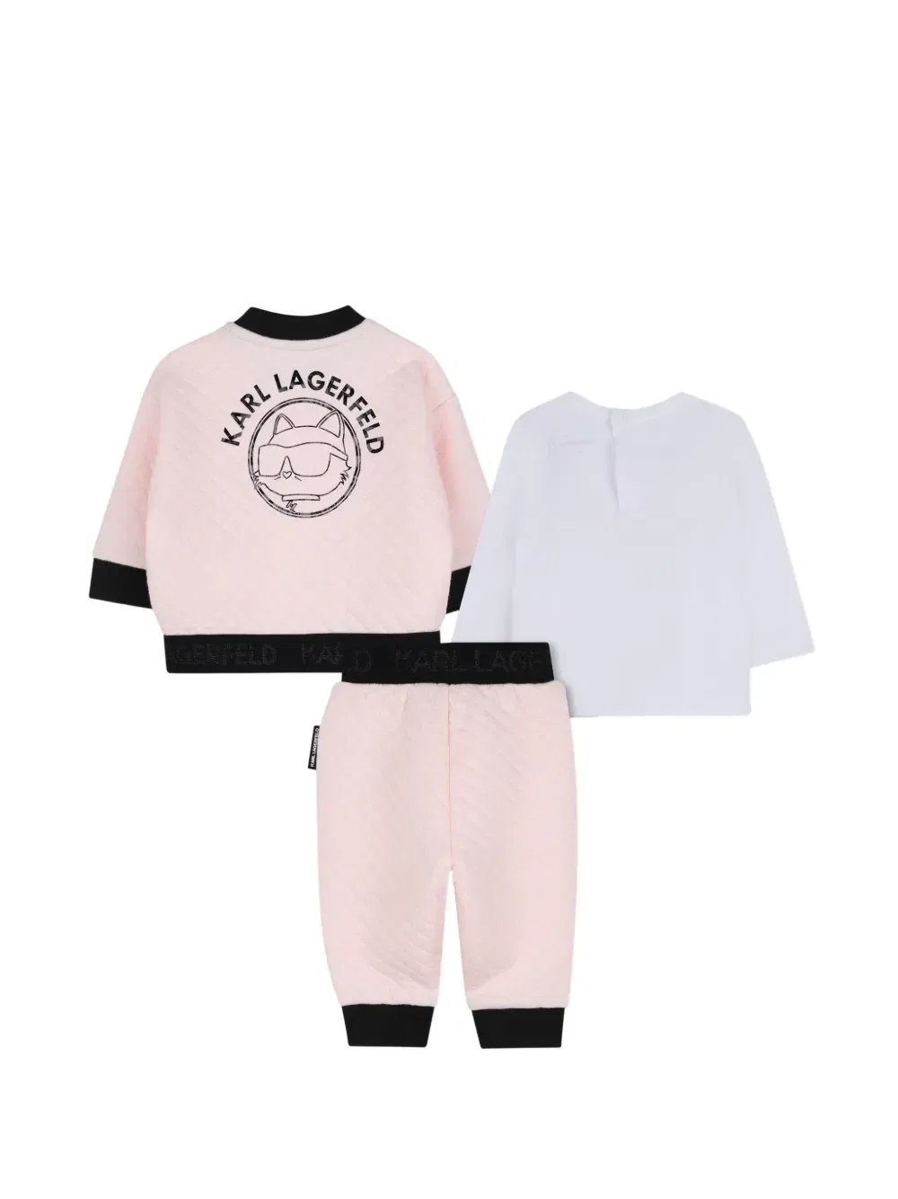 Спортивный костюм с логотипом Karl Lagerfeld Kids, розовый — фото 2
