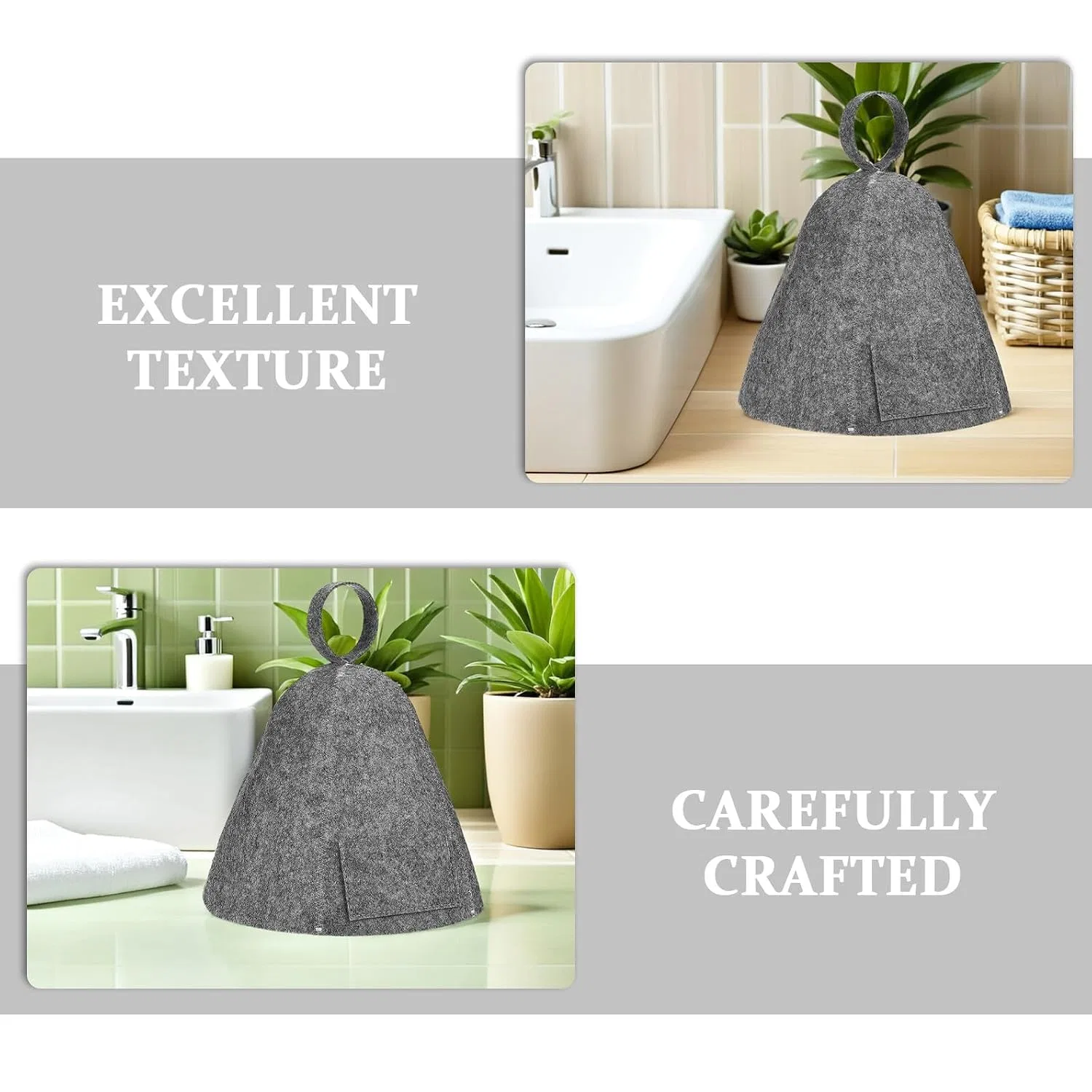 Набор шапочек для душа из войлока, SOIMISS, 8 шт, 33x24x0.5 см — фото 3
