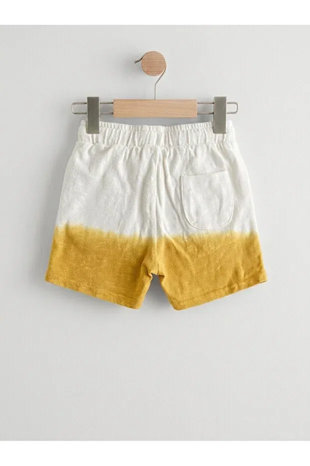 Детские шорты для мальчиков хлопковые с принтом Tinymuyt, Beige-Mustard — фото 2