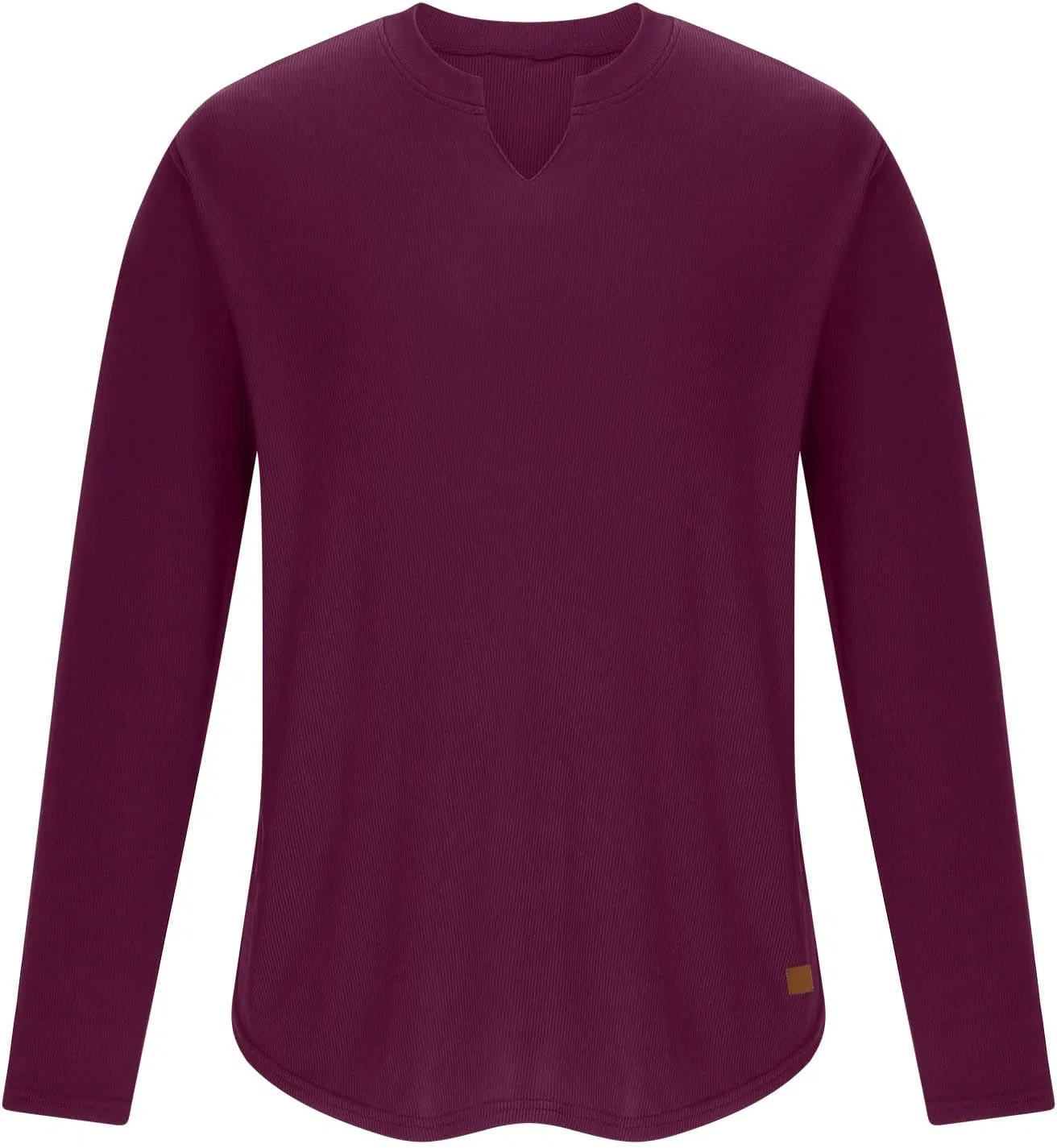 Мужская облегающая футболка с длинным рукавом Slim Fit, Wine — фото 3