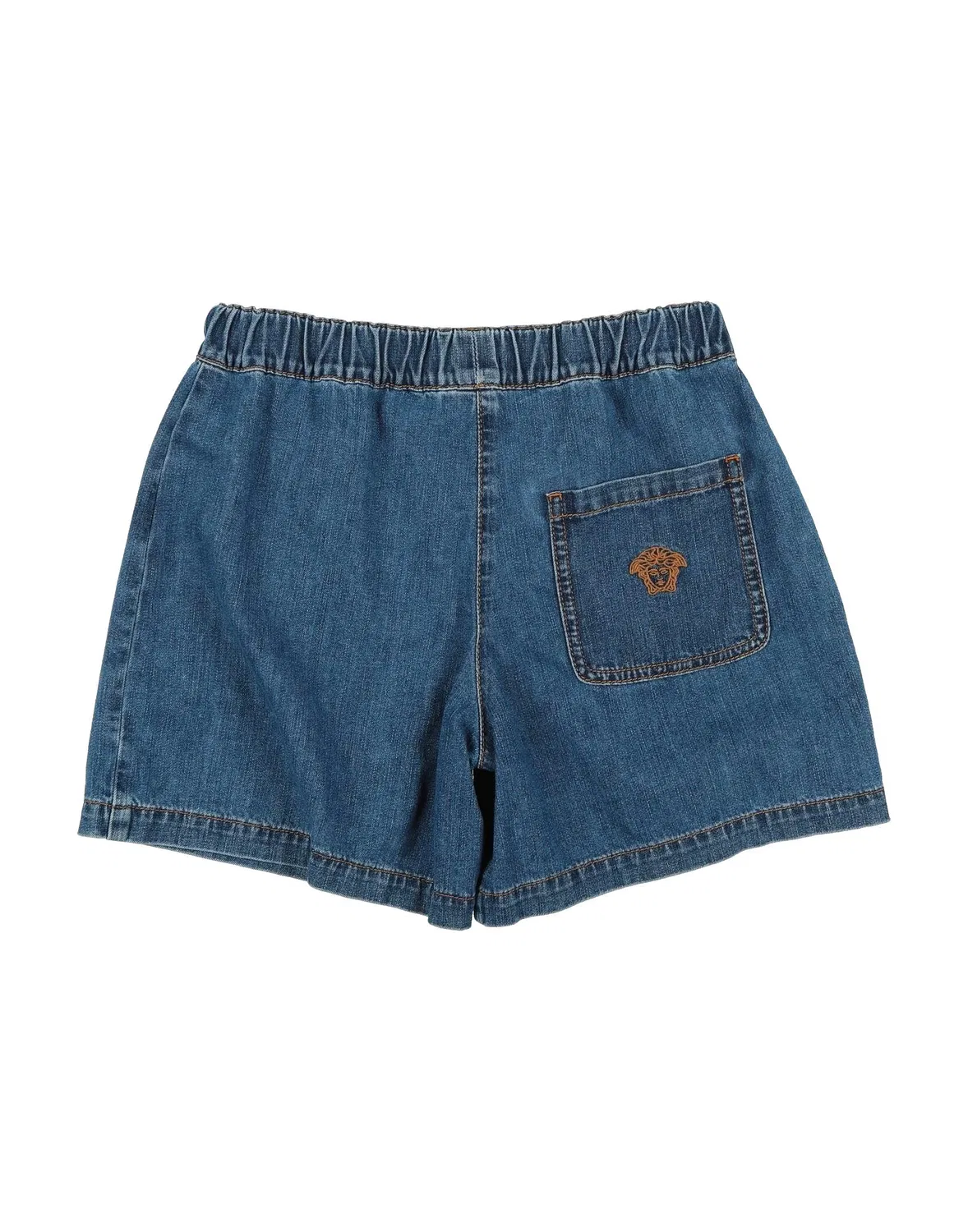 Подростковые джинсовые шорты для девочек с вышивкой Versace Young, синий — фото 2