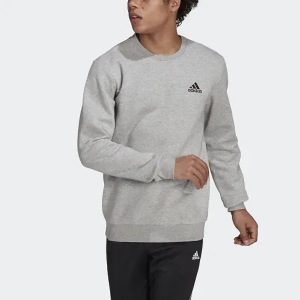 Флисовая свитшот мужская, классический крой, Adidas, черный — фото 2