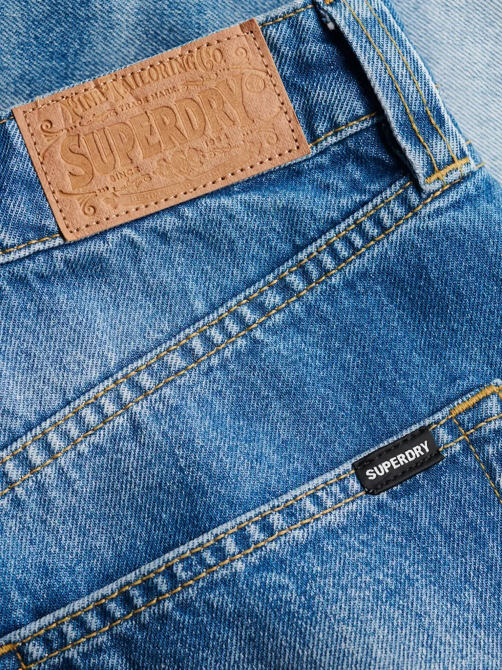 Шорты джинсовые со средней посадкой Superdry, синий — фото 2