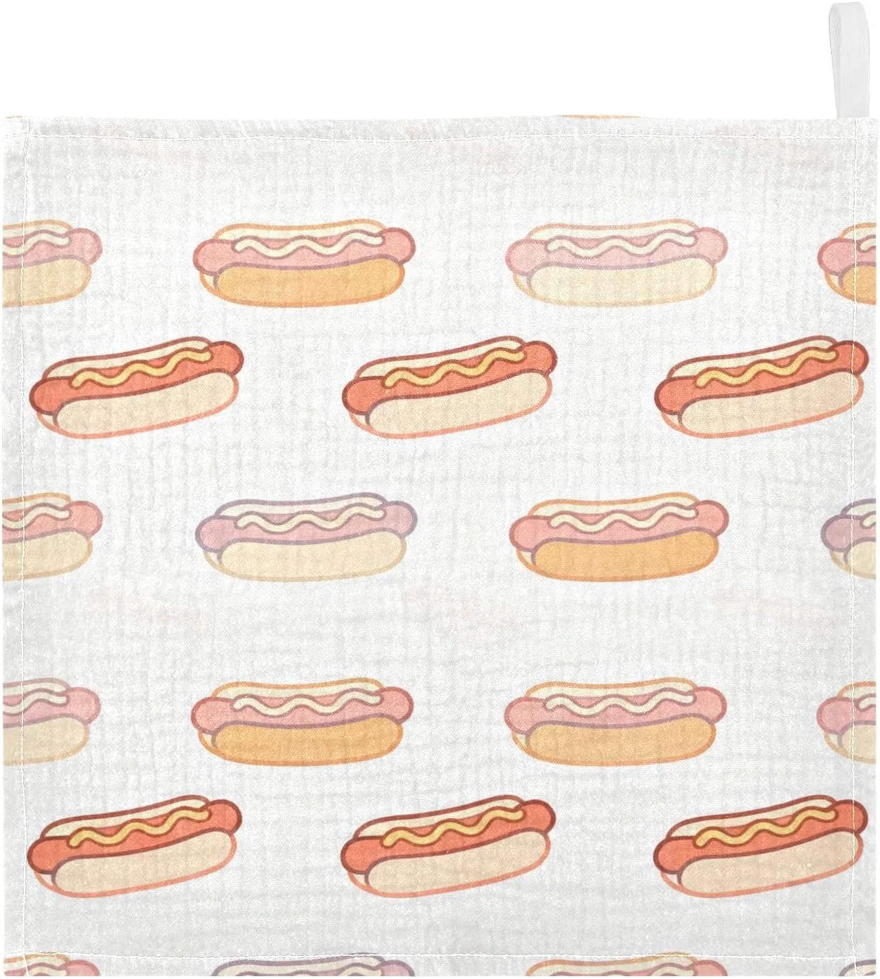 Марлевая салфетка для лица Hot Dog Pattern, GuoChe, 4 слоя, 30x30 см