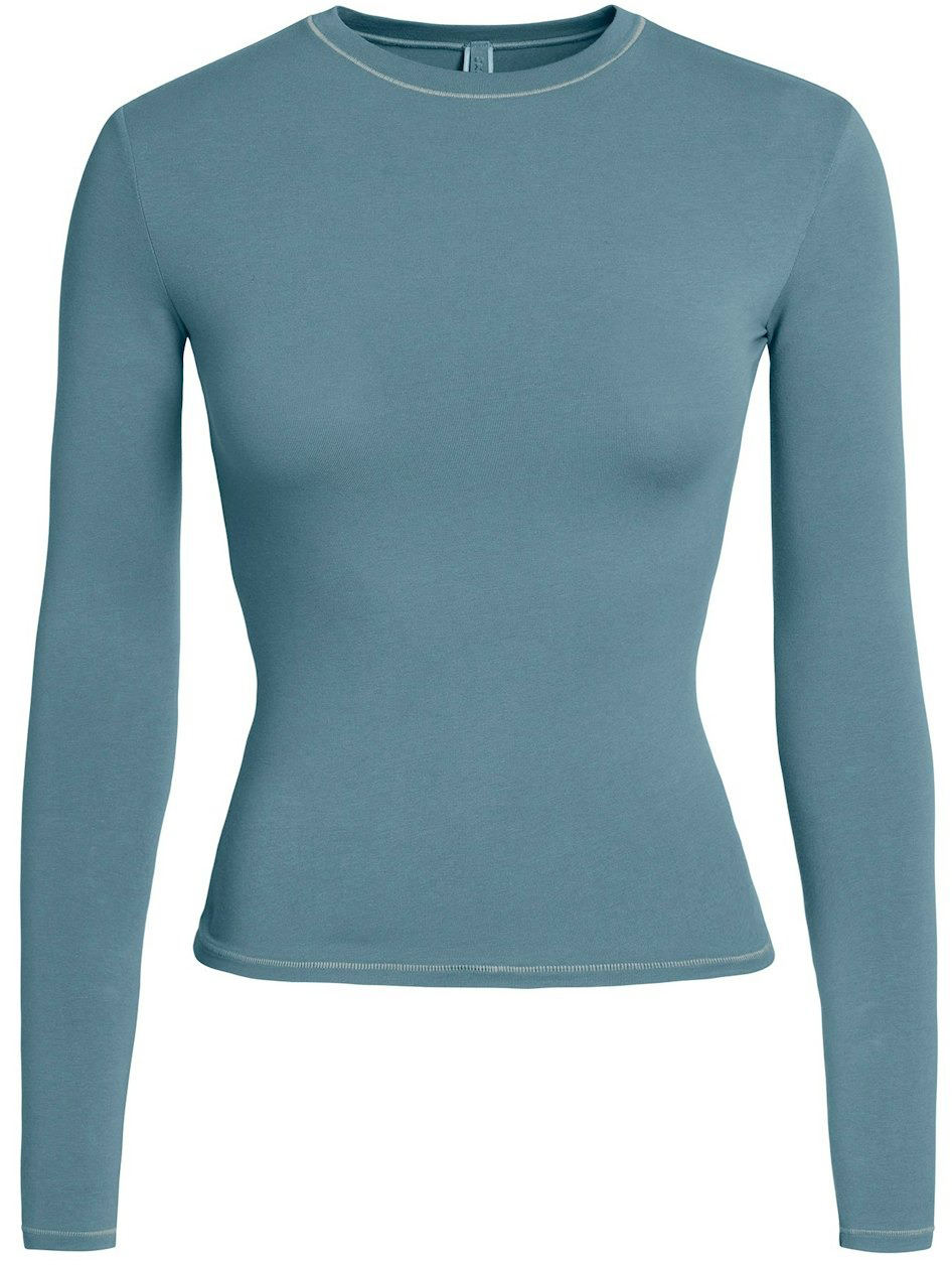 

Лонгслив Skims Cotton Jersey, сине-серый, Синий, Лонгслив Skims Cotton Jersey, сине-серый