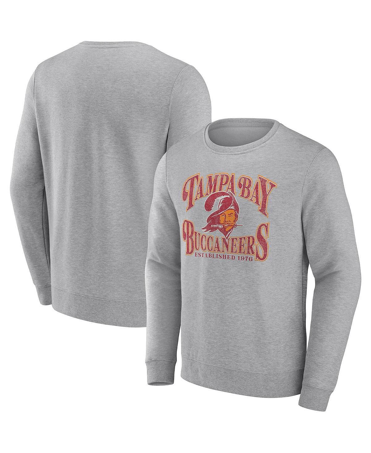 

Мужская фирменная толстовка с принтом heathered charcoal tampa bay buccaneers playability pullover sweatshirt Fanatics, мульти