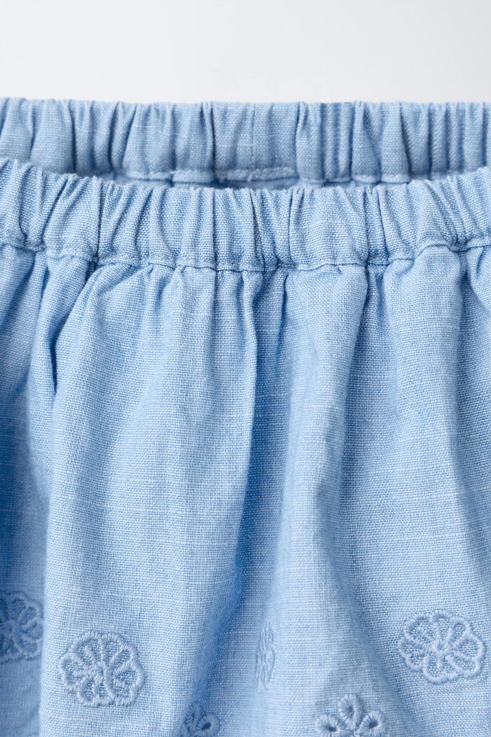 Джинсовая юбка-шорты с оборками ZARA, Mid-Blue — фото 3