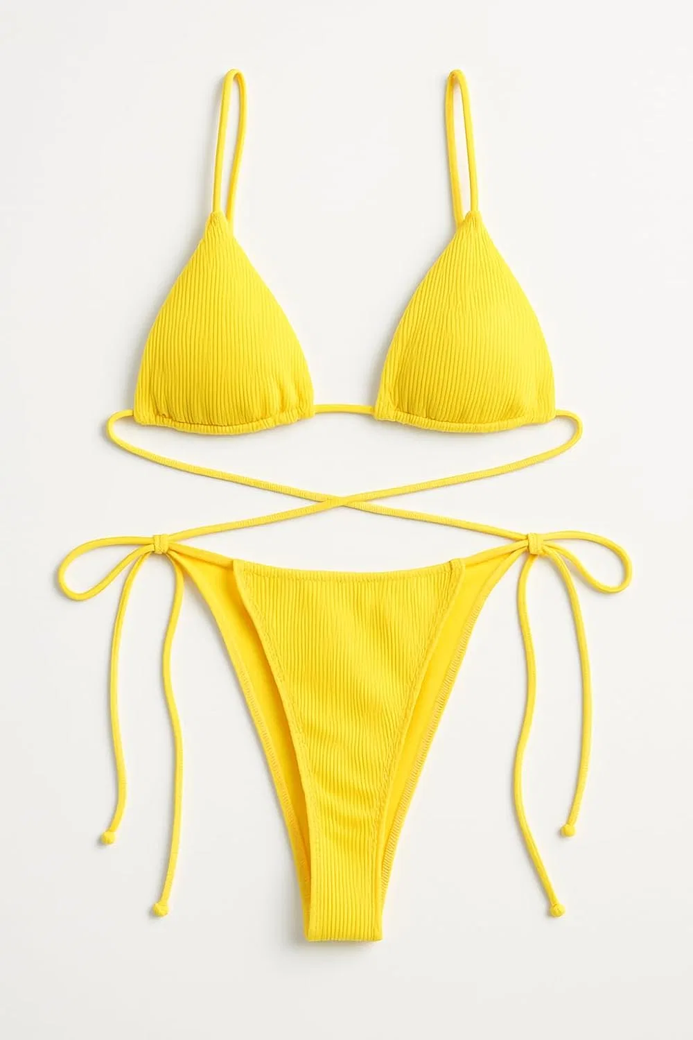 Женский бикини-комплект с рифленой тканью KAIAH Swim, Yellow — фото 4