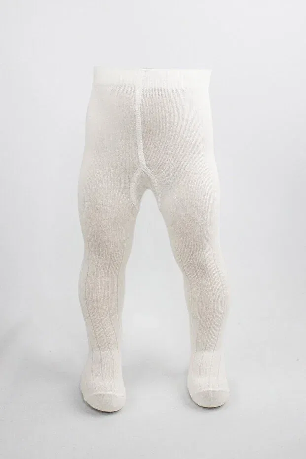 Детские носки для девочек и мальчиков хлопковые Organic cotton baby socks derby combed cotton pantyhose Bistyle, Ecru — фото 4