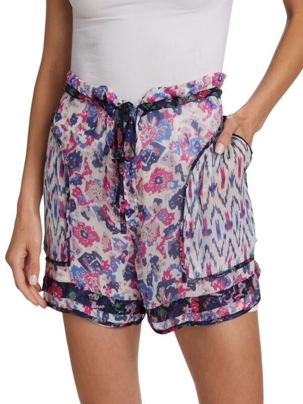 

Шорты Isabel Marant Étoile Riolmy с цветочным принтом, ecru