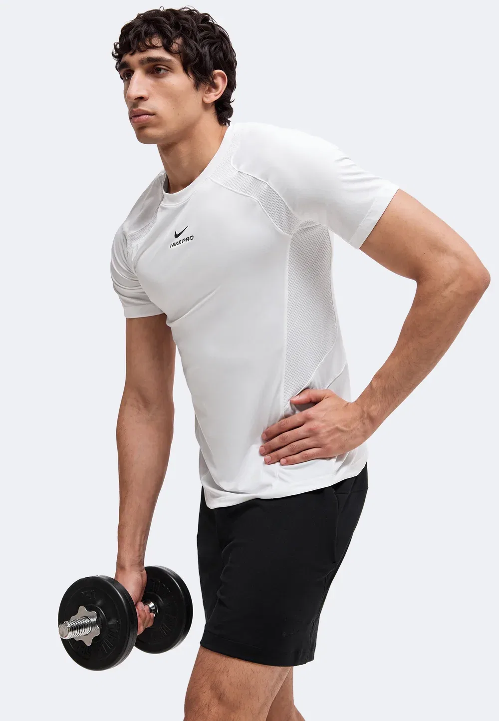 M np dfadv npt ss top - print t-shirt Nike Performance, White/Black — фото 4