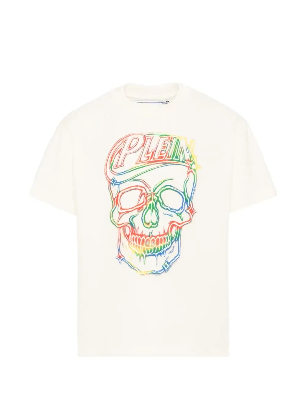 Футболка с принтом в виде черепа Philipp Plein Junior, белый