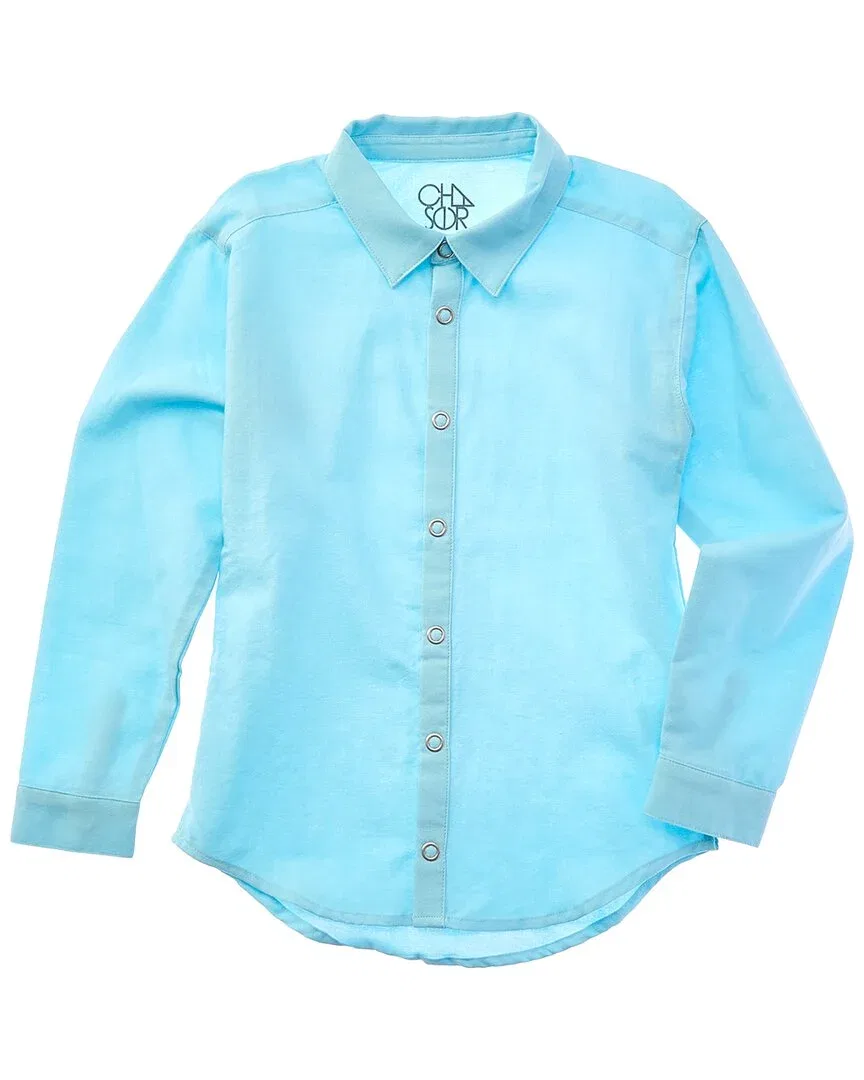 Детская рубашка на пуговицах с принтом Chaser Poplin Button-Down Shirt, синий