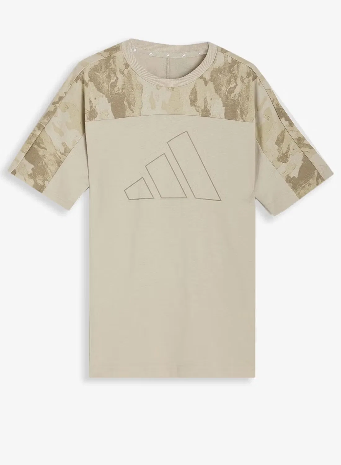 Футболка с принтом камуфляж Adidas, хаки