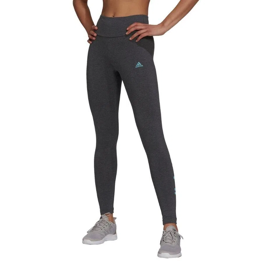 Женские леггинсы с высокой посадкой Loungwear Essentials Adidas, Grau Blau Dunkelgrau — фото 2