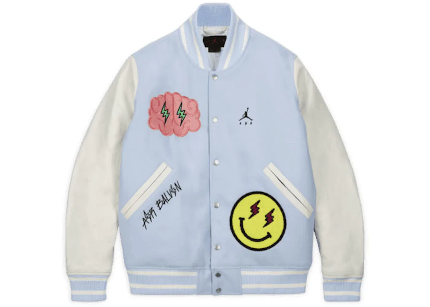 Мужская куртка-бомбер с принтом Jordan x J Balvin Jacket, White/Blue