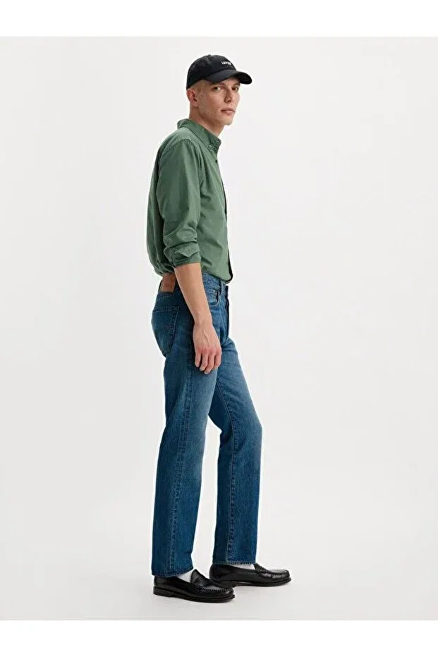 Мужские джинсы с принтом 501 original men's jean pants - i cry alone Levi'S, Dark Indigo - Worn In — фото 4