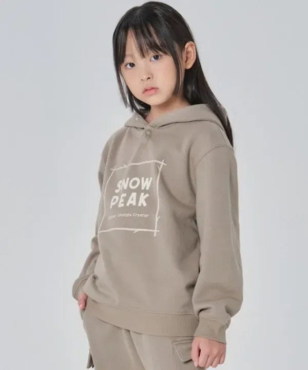 Флисовая худи для детей, Land, Snowpeak Apparel Kids, хаки серый — фото 2
