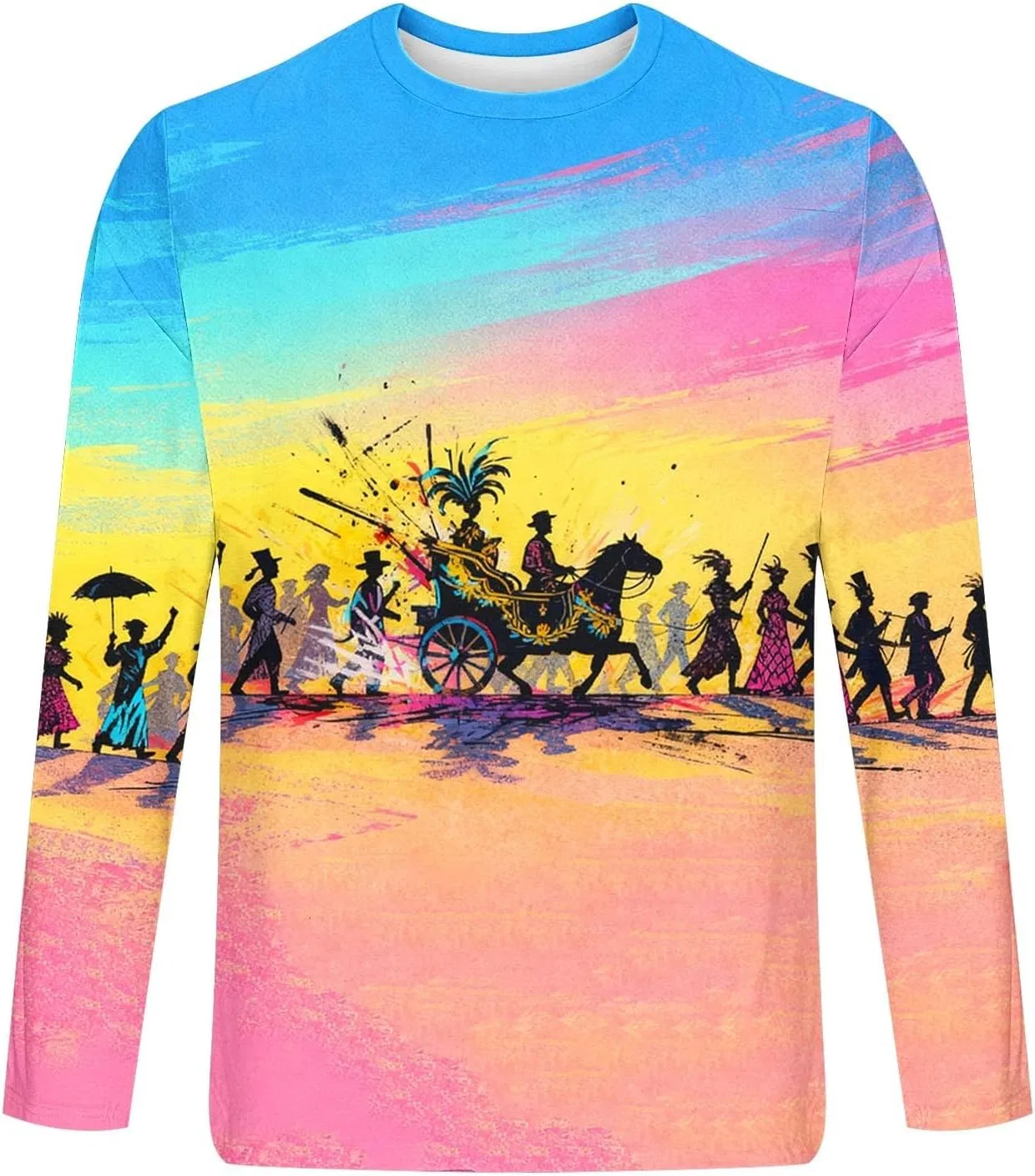 Мужская футболка с принтом маски, длинный рукав, Multicolor — фото 4