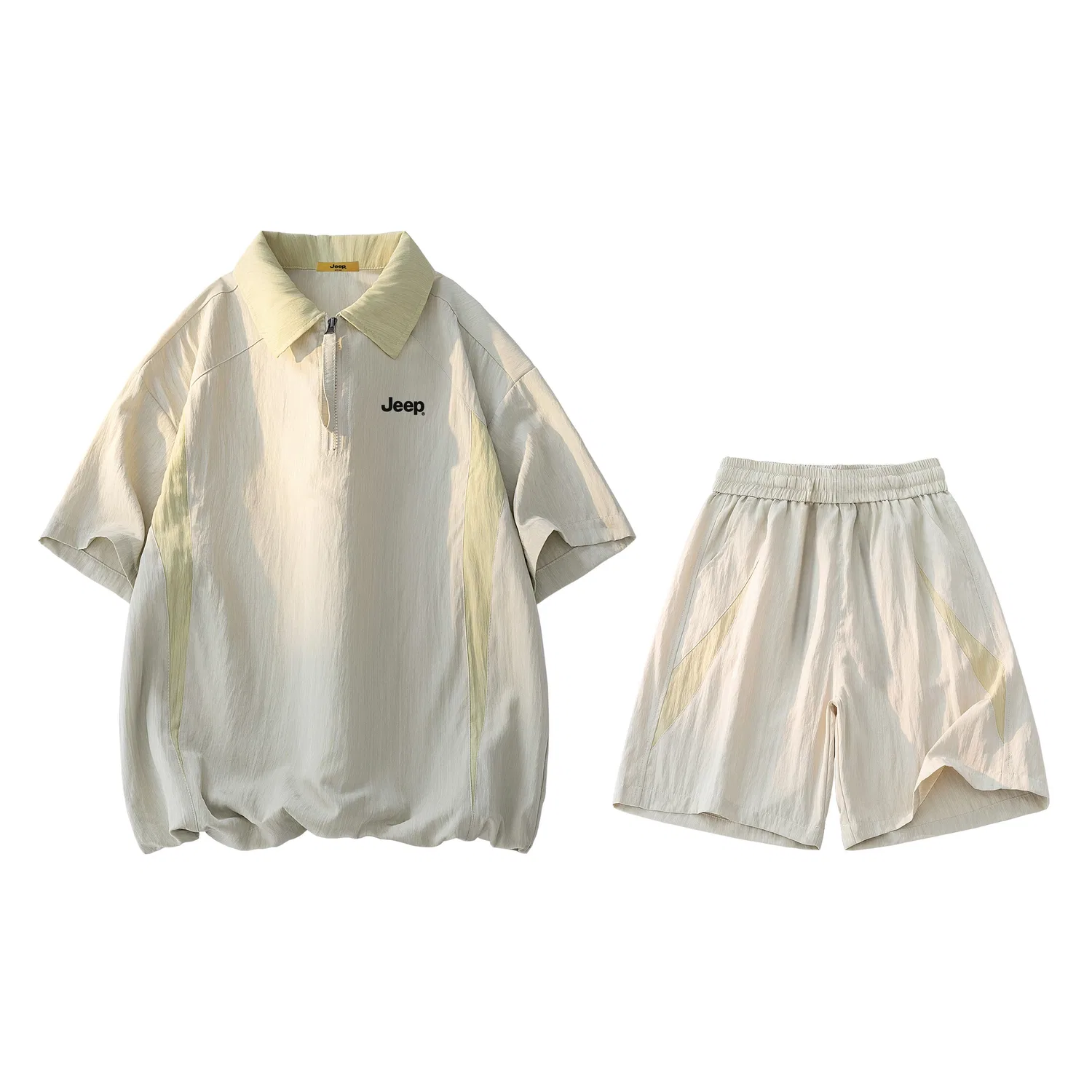 Детский спортивный комплект из футера с принтом Jeep Leisure Collection Casual Sportswear Unisex, бежево-абрикосовый