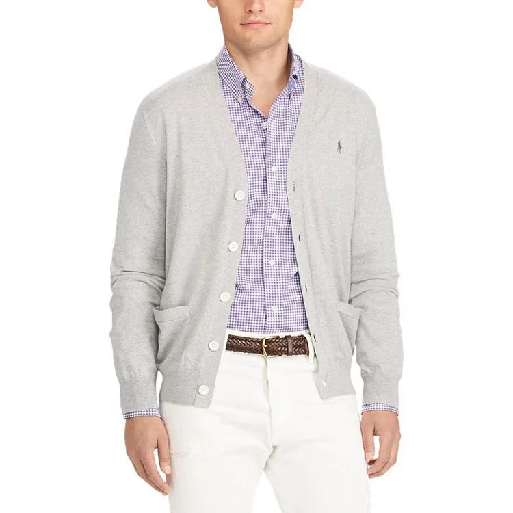 Мужской свитер с длинным рукавом Polo Ralph Lauren, Light Gray — фото 4