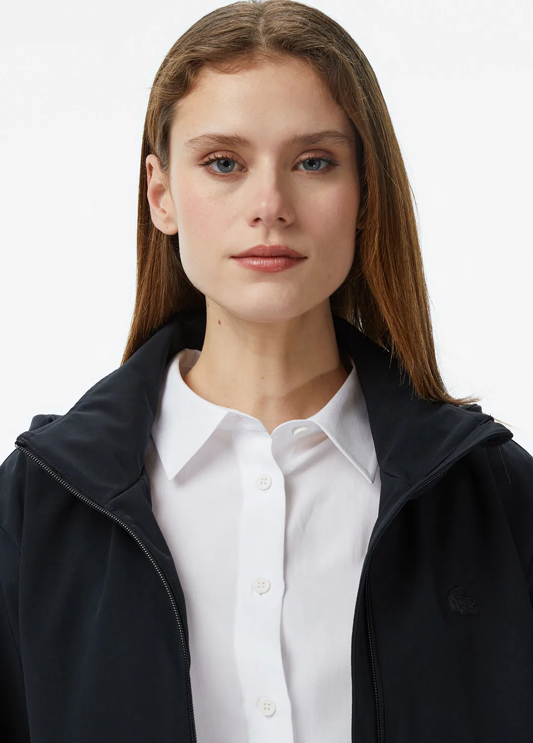 Плащ Lacoste Regular Fit с принтом, черный — фото 4
