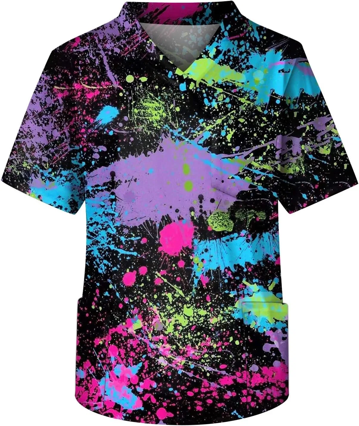 Мужская футболка с V-образным вырезом и карманом Short Sleeve, Purple