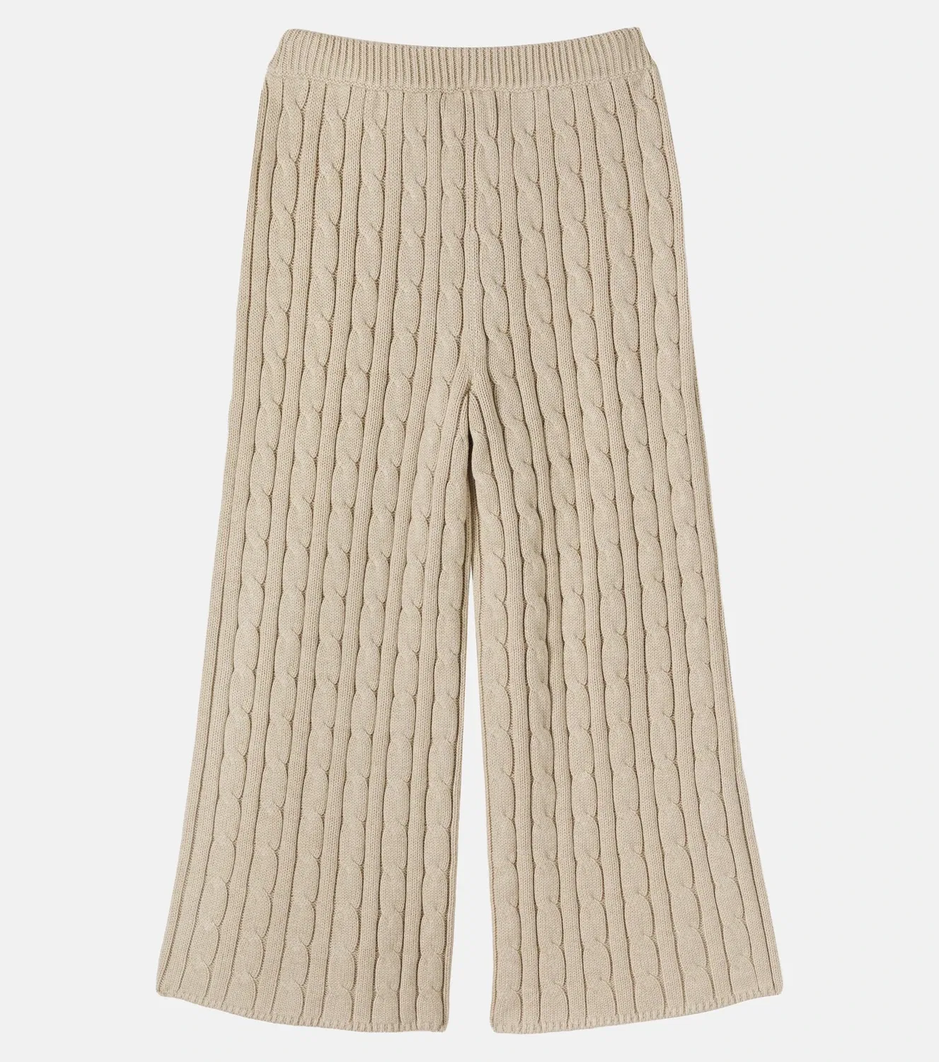 Вязаные хлопковые брюки Polo Ralph Lauren Kids, бежевый — фото 3