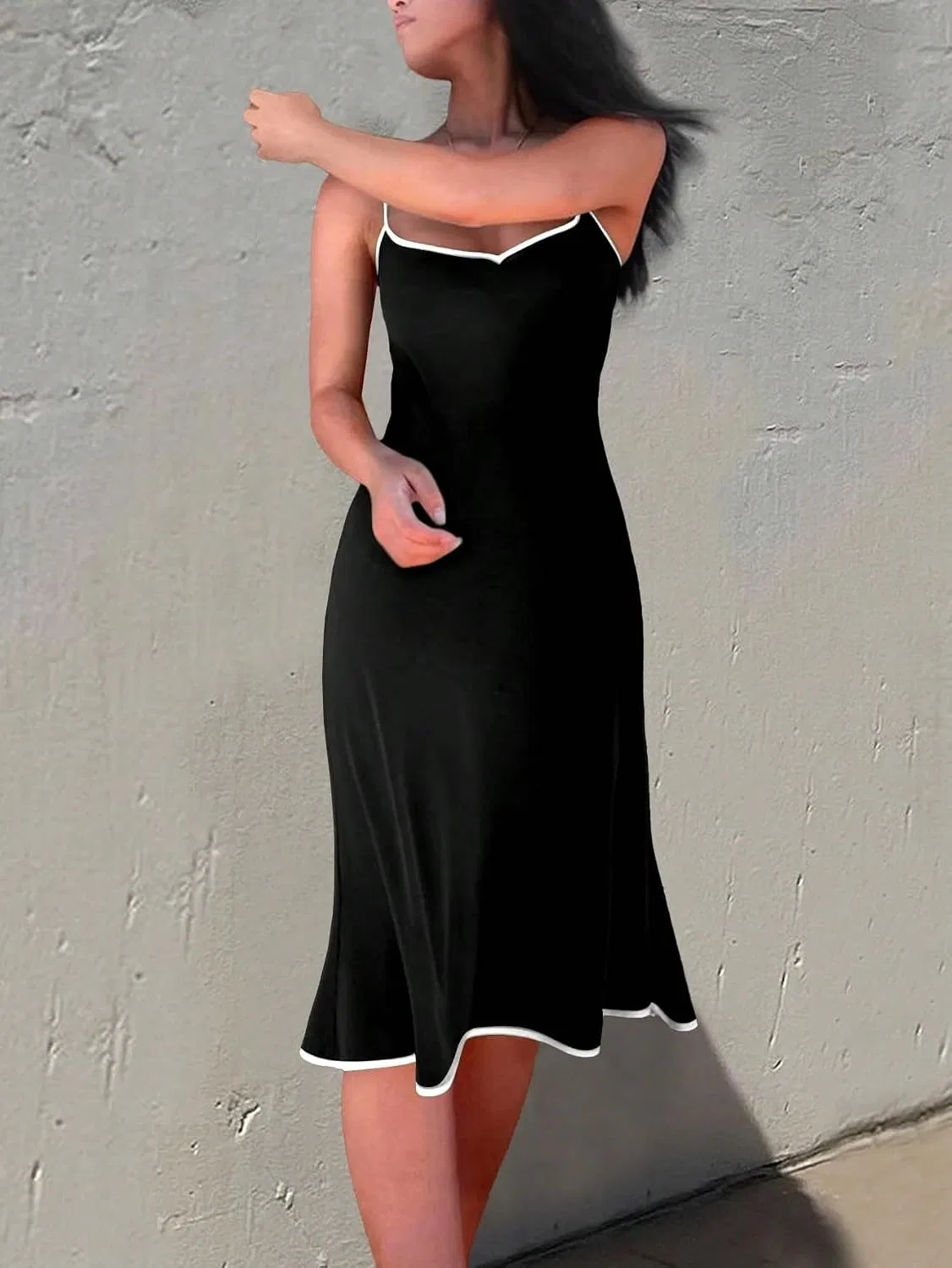 Женское платье-безрукавка цветблок Slimming Fit, Black — фото 4