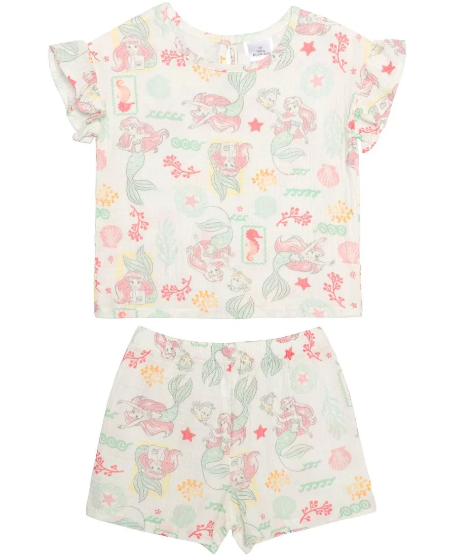 Детский комплект из футболки и шорт с морским принтом Disney, Soft Off White