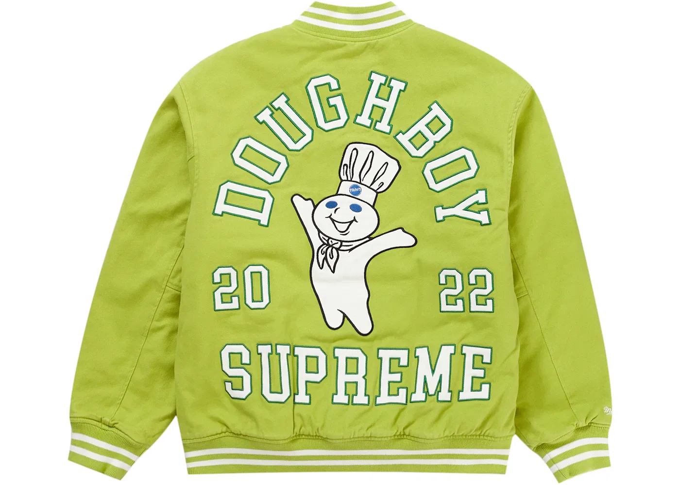 Мужская куртка-бомбер Supreme Mitchell & Ness Doughboy Twill Varsity Jacket, Green — фото 3